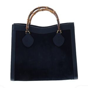 Elegant Black Gucci Tote Bag with Bamboo Handles